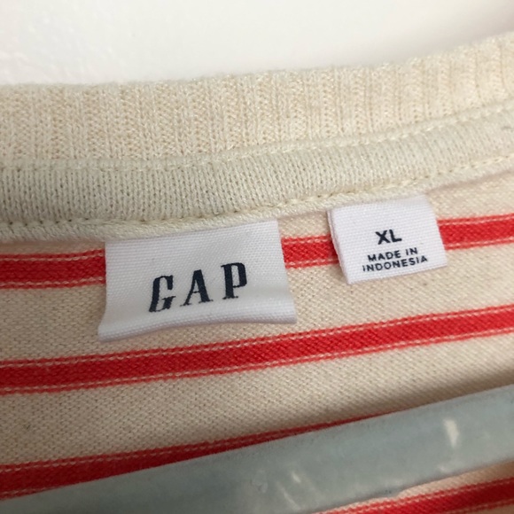 GAP orange & white striped sweater size XL - Picture 5 of 6